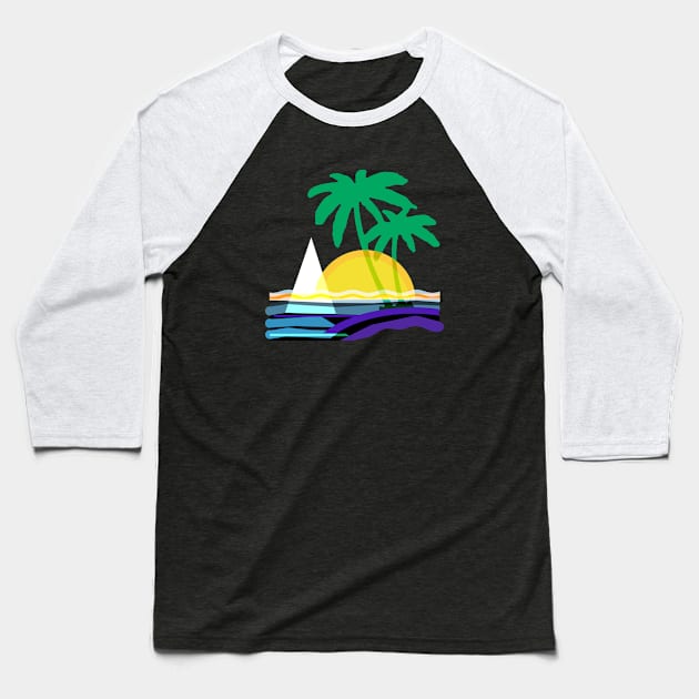 Sailing in the Tropics Baseball T-Shirt by Sailfaster Designs